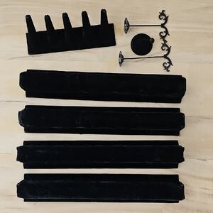 4 Black Velvet Bracelet Display Arms & Ring & Earring Displays